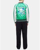 Bombers Broderie Flower Skull vert/blanc
