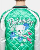 Bombers Broderie Flower Skull vert/blanc