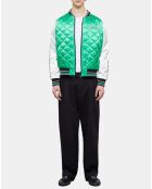 Bombers Broderie Flower Skull vert/blanc