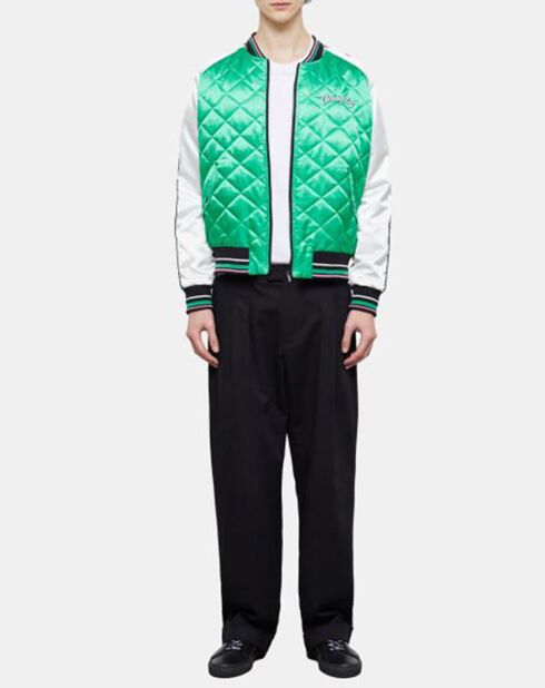 Bombers Broderie Flower Skull vert/blanc