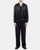 Blouson bord cotes à Boutons Pressions et details Brodés noir