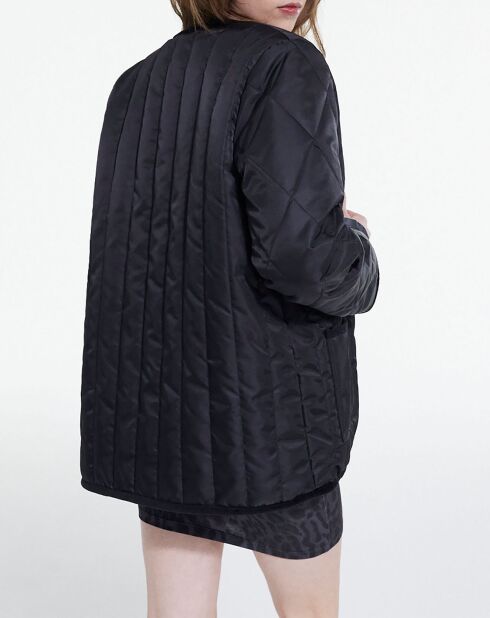 Veste en Fausse Fourrure Reversible noire