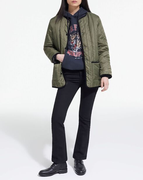 Veste en Fausse Fourrure réversible algue