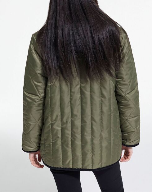 Veste en Fausse Fourrure réversible algue