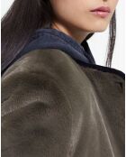 Veste en Fausse Fourrure réversible algue