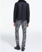 Blouson Biker en Fausse Fourrure noir