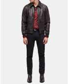 Blouson en Cuir Cow noir