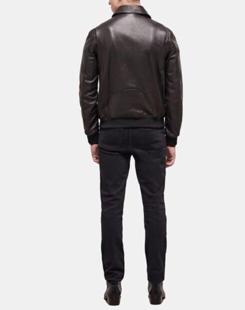 Blouson en Cuir Cow noir