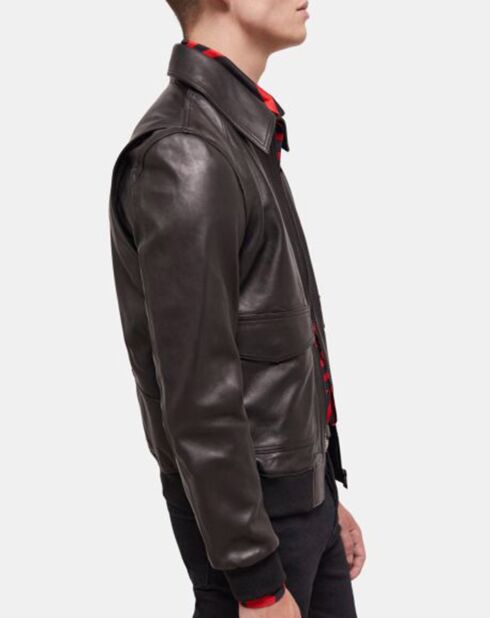 Blouson en Cuir Cow noir
