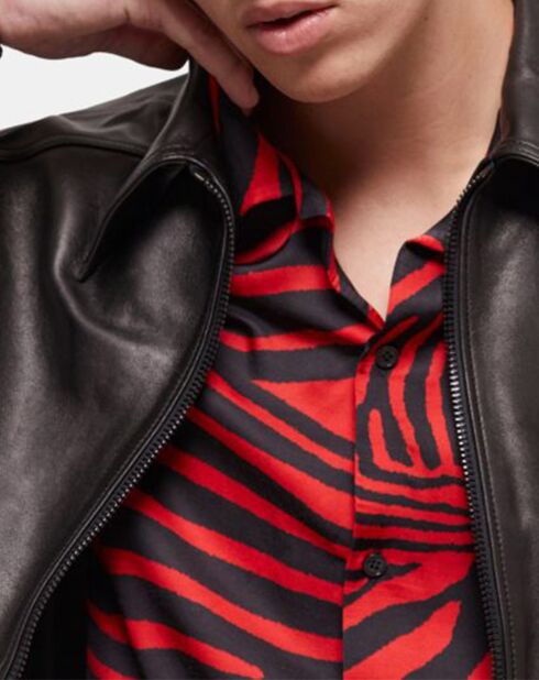 Blouson en Cuir Cow noir