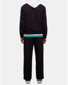 Blouson en Cuir Motard Bi Matiere noir