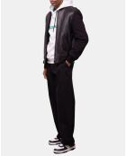 Blouson en Cuir Motard Bi Matiere noir