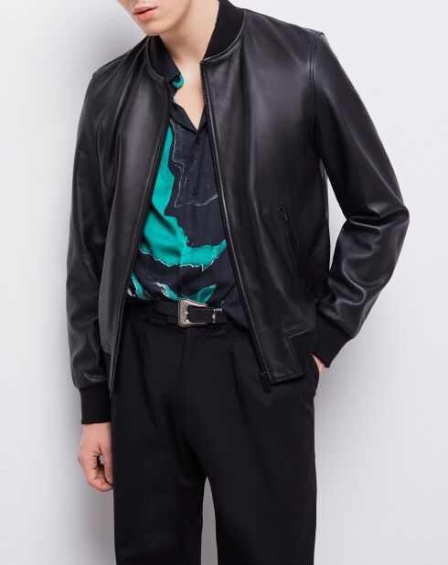 Teddy en Cuir avec Logo The Kooples noir