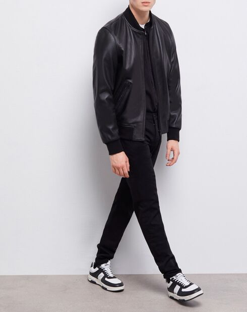Teddy en Cuir avec Logo The Kooples noir