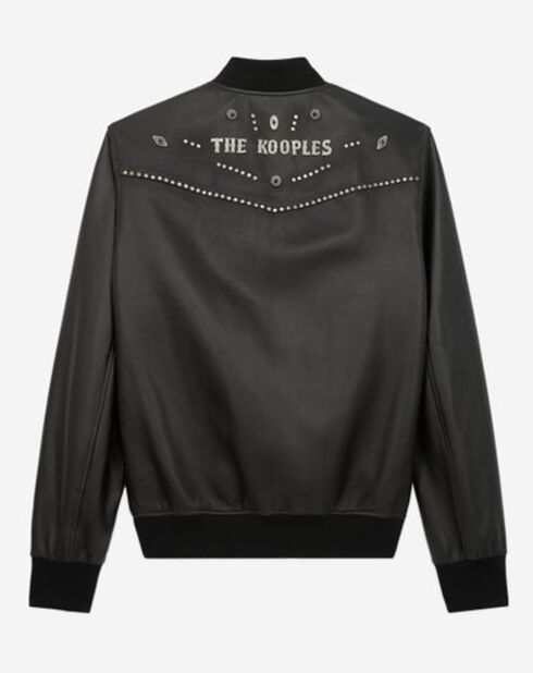 Teddy en Cuir avec Logo The Kooples noir