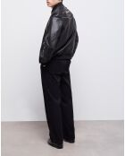 Teddy en Cuir avec Logo The Kooples noir