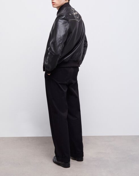 Teddy en Cuir avec Logo The Kooples noir