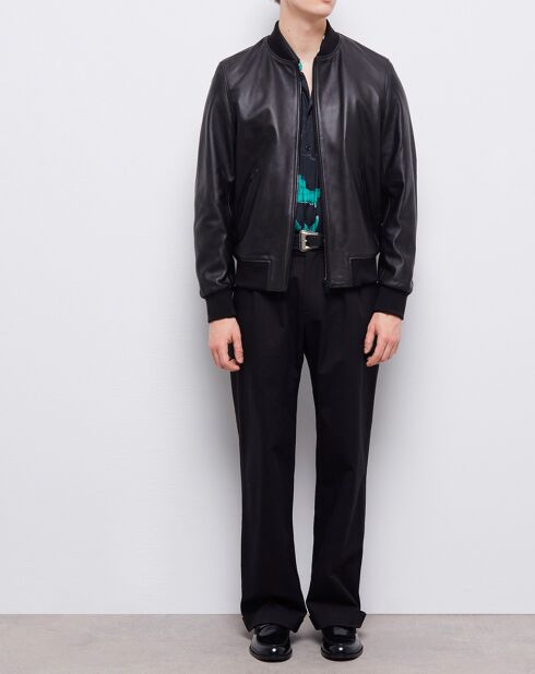 Teddy en Cuir avec Logo The Kooples noir