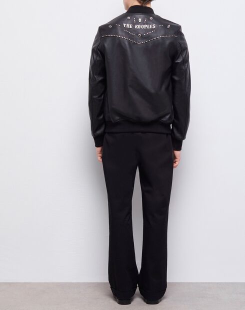 Teddy en Cuir avec Logo The Kooples noir