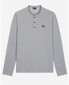 Polo manches longues gris mélangé