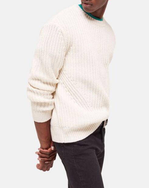 Pull en Laine mélangée manches longues ecru