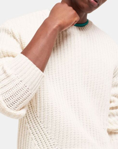 Pull en Laine mélangée manches longues ecru