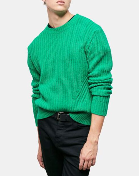 Pull en Laine mélangée manches longues vert