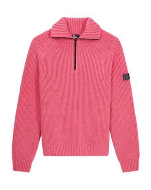 Pull 100% Laine col camionneur vieux rose
