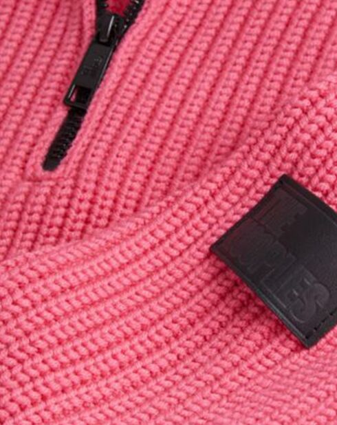 Pull 100% Laine col camionneur vieux rose