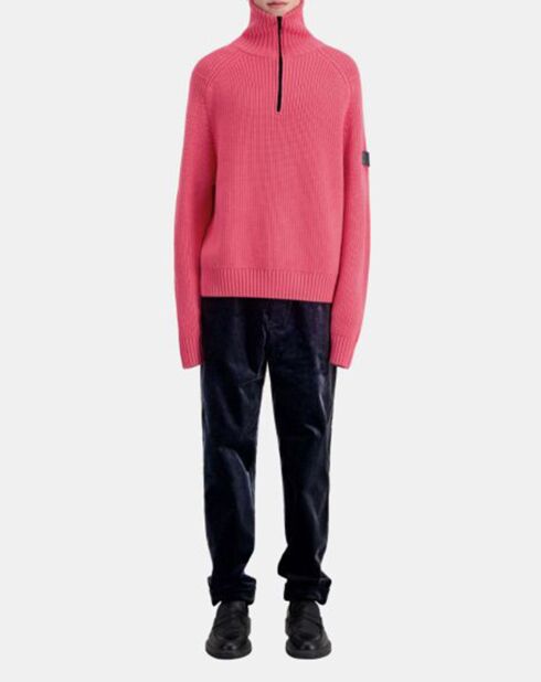 Pull 100% Laine col camionneur vieux rose