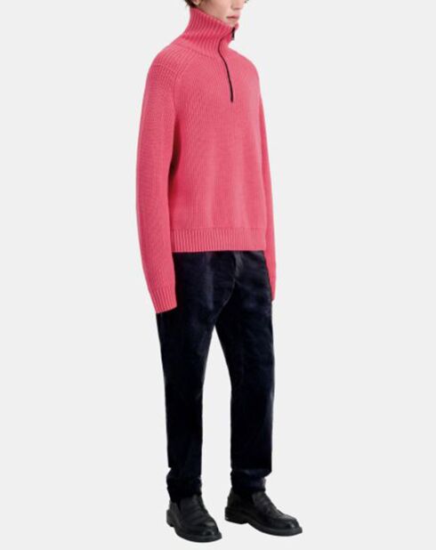 Pull 100% Laine col camionneur vieux rose