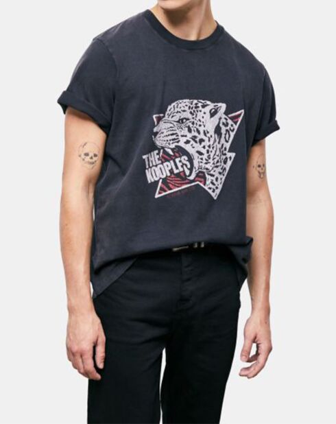 T-Shirt Mc Tiger noir délavé