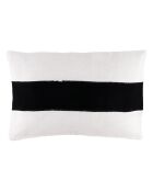 Housse de coussin 100% Lin Goa blanc/noir - 40x60 cm