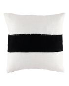 Housse de coussin 100% Lin Goa blanc/noir - 45x45 cm