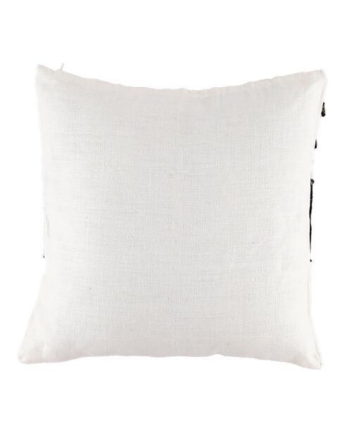 Housse de coussin 100% Lin Goa blanc/noir - 45x45 cm