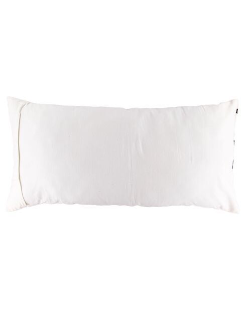 Housse de coussin 100% Lin Goa blanc/noir - 55x110 cm