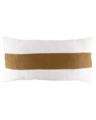 Housse de coussin 100% Lin Goa blanc/tabac - 55x110 cm