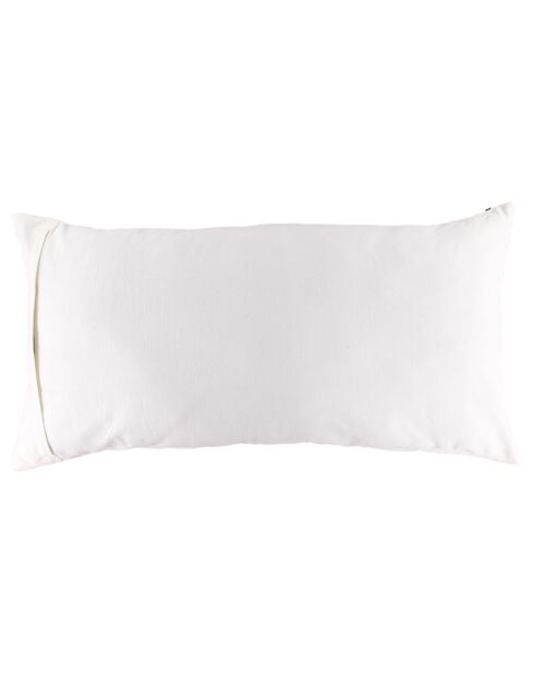 Housse de coussin 100% Lin Goa blanc/tabac - 55x110 cm