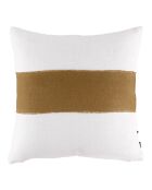 Housse de coussin 100% Lin Goa blanc/tabac - 45x45 cm