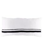 Housse de coussin 100% Lin Malaga blanc/noir - 55x110 cm