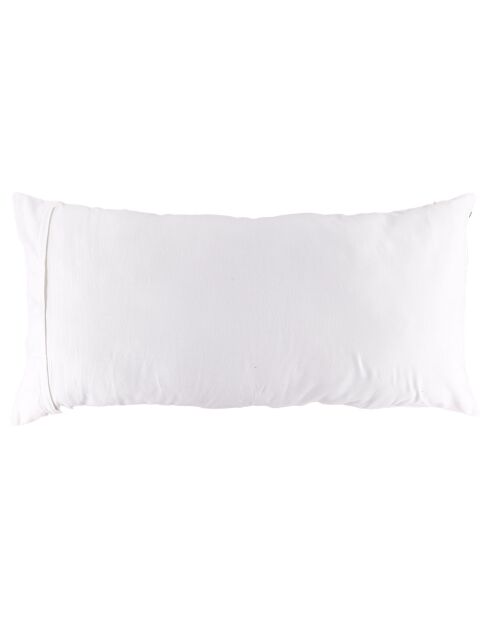 Housse de coussin 100% Lin Malaga blanc/noir - 55x110 cm