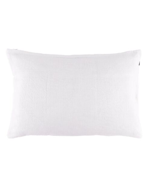 Housse de coussin 100% Lin Malaga blanc/noir - 40x60 cm