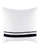 Housse de coussin 100% Lin Malaga blanc/noir - 45x45 cm