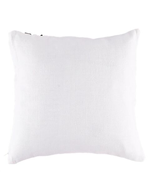 Housse de coussin 100% Lin Malaga blanc/noir - 45x45 cm