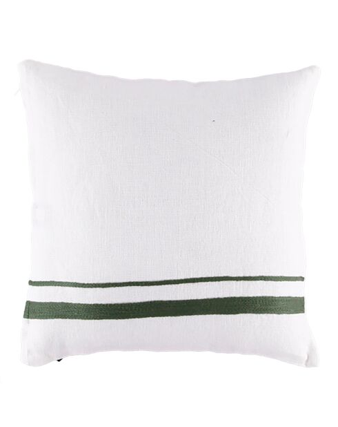 Housse de coussin 100% Lin Malaga blanc/pigeon - 45x45 cm