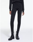 Legging Jacquard Logo All Over noir/gris foncé