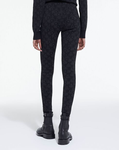 Legging Jacquard Logo All Over noir/gris foncé