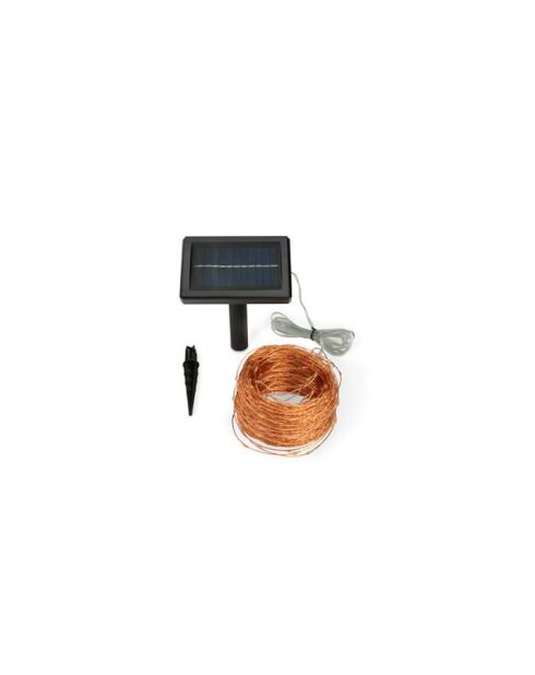 Guirlande solaire chaud 1000 LED cuivre/blanc - 52 m