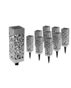 10 lampes solaires mona argentées - d.6x29 cm