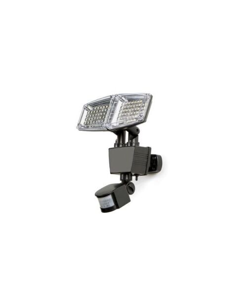 Projecteur LED 2 têtes solaires noir - 12W